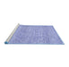 Sideview of Machine Washable Abstract Blue Modern Rug, wshabs3142blu