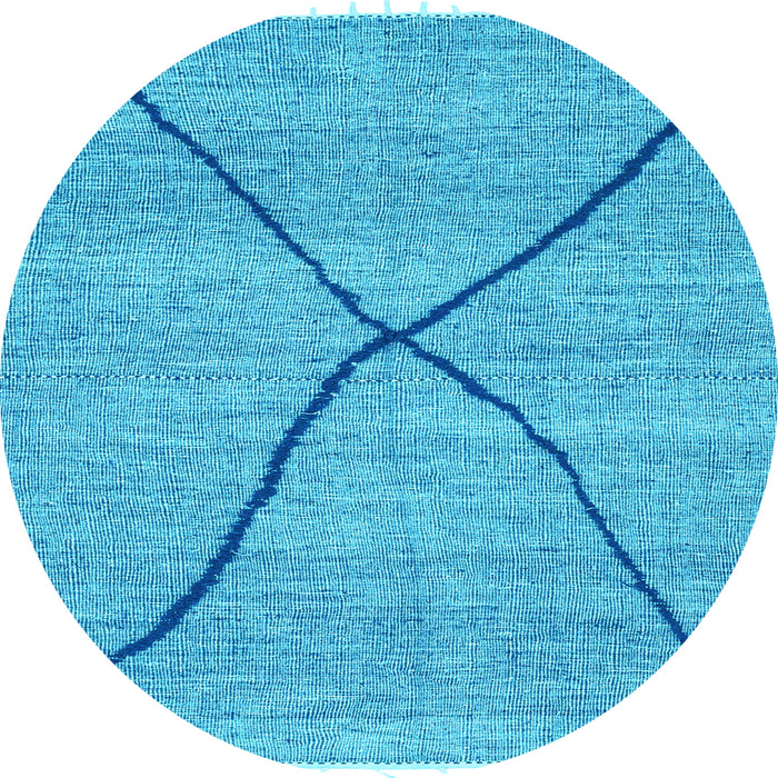 Round Abstract Light Blue Modern Rug, abs3143lblu