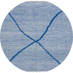 Round Machine Washable Abstract Steel Blue Rug, wshabs3143