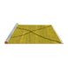 Sideview of Machine Washable Abstract Yellow Modern Rug, wshabs3143yw