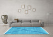 Machine Washable Abstract Light Blue Modern Rug in a Living Room, wshabs3143lblu