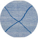 Round Abstract Steel Blue Modern Rug, abs3143