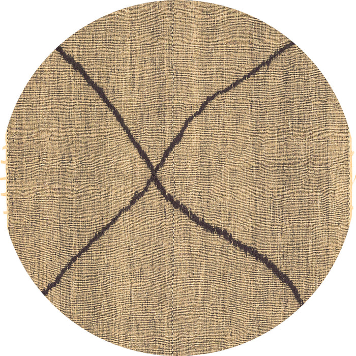 Round Abstract Brown Modern Rug, abs3143brn