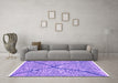 Machine Washable Abstract Purple Modern Area Rugs in a Living Room, wshabs3143pur