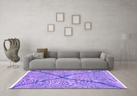 Machine Washable Abstract Purple Modern Rug, wshabs3143pur