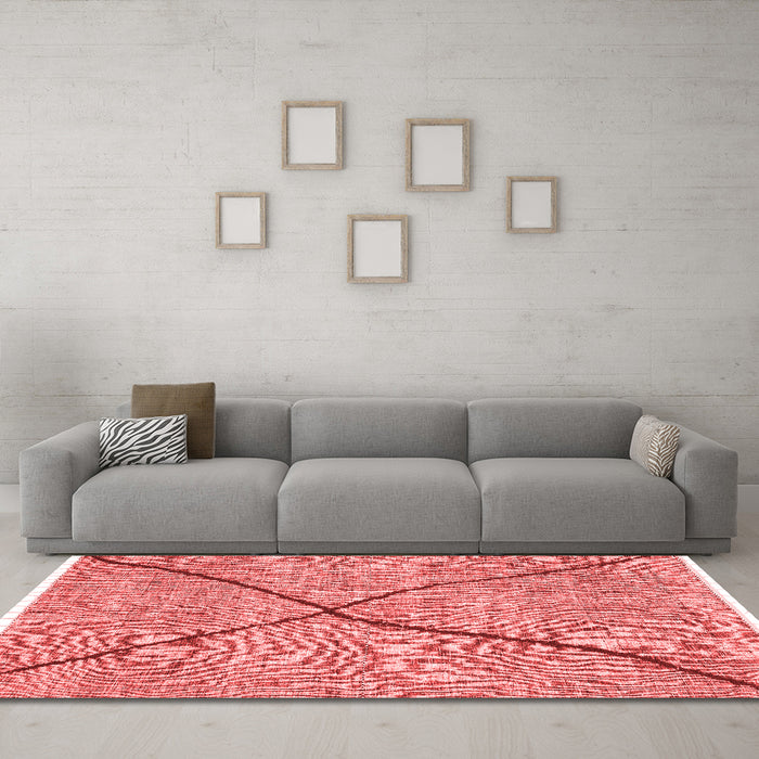 Modern Red Washable Rugs