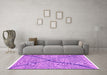 Machine Washable Abstract Pink Modern Rug in a Living Room, wshabs3143pnk