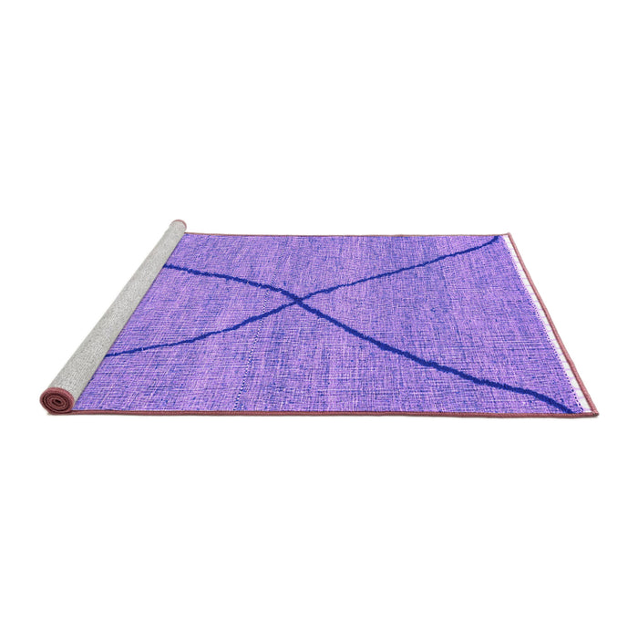Sideview of Machine Washable Abstract Purple Modern Area Rugs, wshabs3143pur