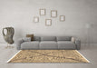 Machine Washable Abstract Brown Modern Rug in a Living Room,, wshabs3143brn