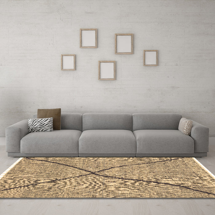 Machine Washable Abstract Brown Modern Rug in a Living Room,, wshabs3143brn
