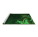 Sideview of Machine Washable Oriental Green Asian Inspired Area Rugs, wshabs3144grn