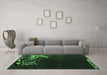 Machine Washable Oriental Emerald Green Asian Inspired Area Rugs in a Living Room,, wshabs3144emgrn