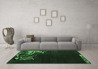 Machine Washable Oriental Emerald Green Asian Inspired Rug, wshabs3144emgrn