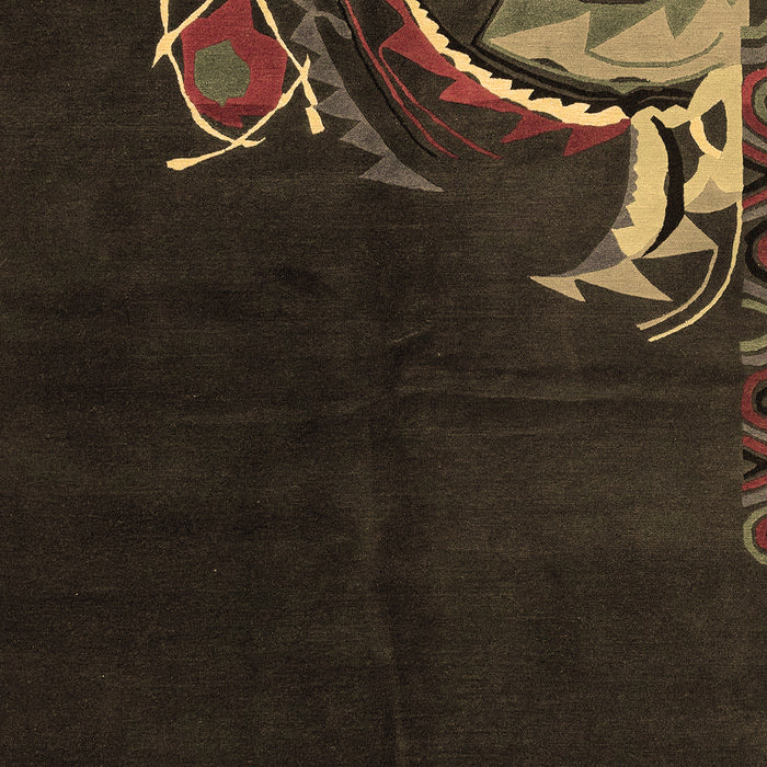 Oriental Brown Asian Inspired Rug, abs3144brn