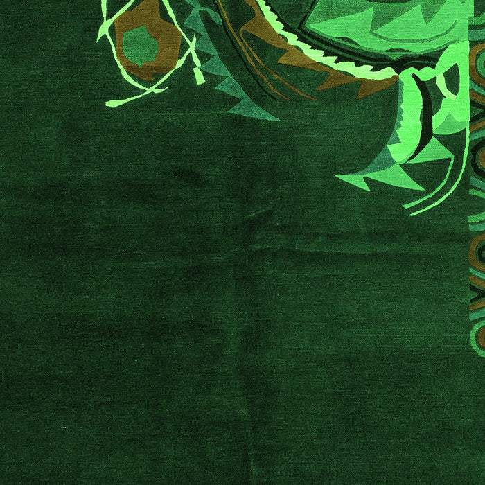 Oriental Green Asian Inspired Rug, abs3144grn