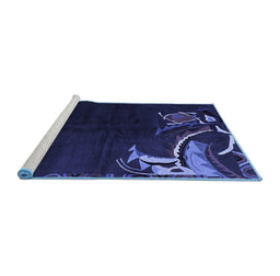Sideview of Machine Washable Oriental Blue Asian Inspired Rug, wshabs3144blu