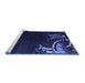 Sideview of Machine Washable Oriental Blue Asian Inspired Rug, wshabs3144blu