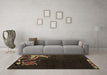 Machine Washable Oriental Brown Asian Inspired Rug in a Living Room,, wshabs3144brn