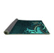 Sideview of Oriental Turquoise Asian Inspired Rug, abs3144turq