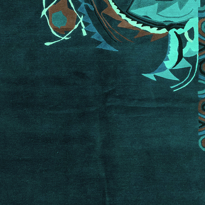 Oriental Turquoise Asian Inspired Rug, abs3144turq