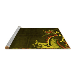 Sideview of Machine Washable Oriental Yellow Asian Inspired Rug, wshabs3144yw