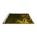 Sideview of Machine Washable Oriental Yellow Asian Inspired Rug, wshabs3144yw