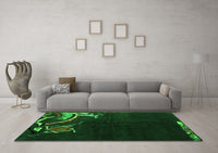 Machine Washable Oriental Green Asian Inspired Rug, wshabs3144grn