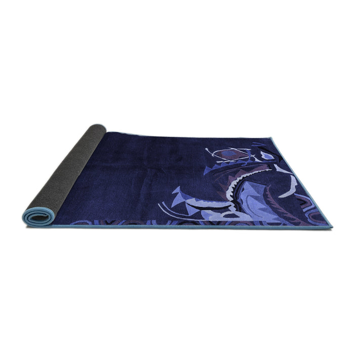 Sideview of Oriental Blue Asian Inspired Rug, abs3144blu