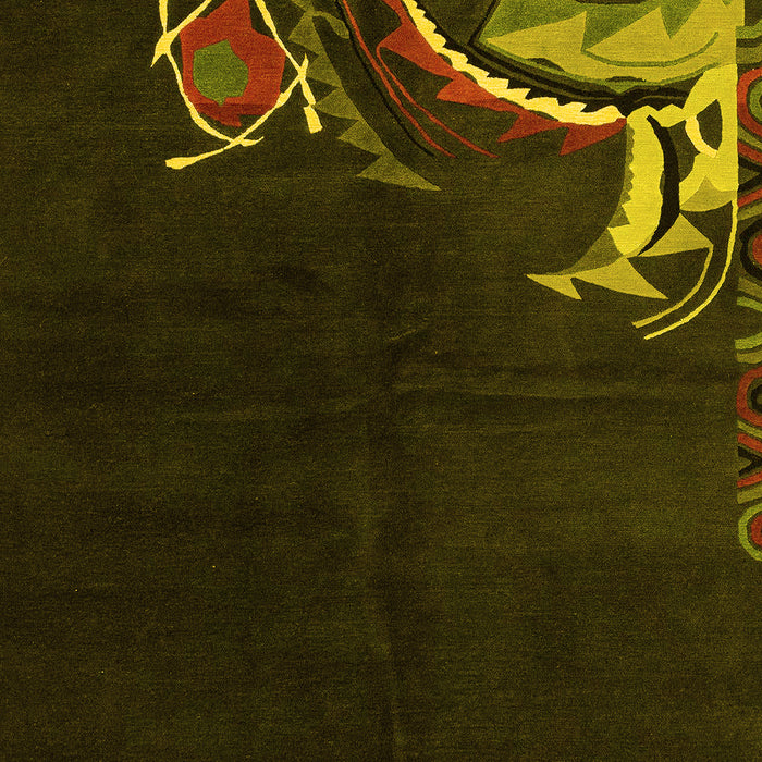 Oriental Yellow Asian Inspired Rug, abs3144yw