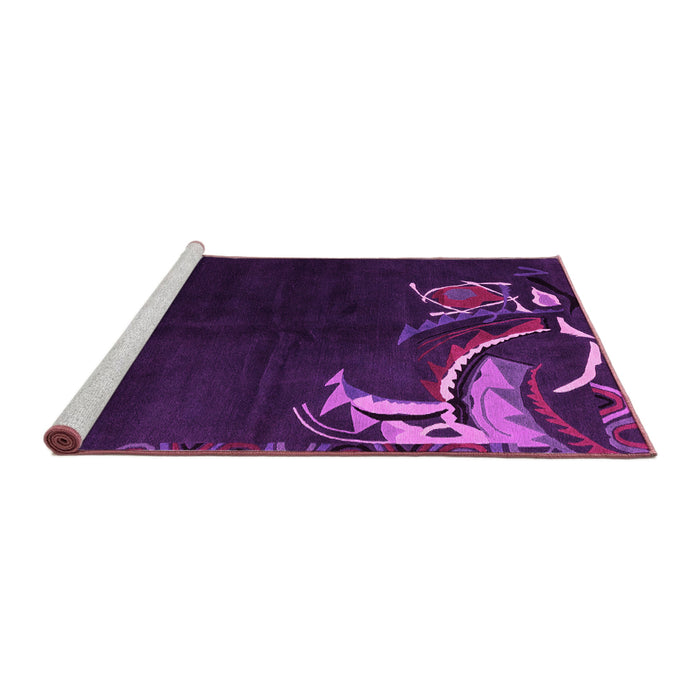 Sideview of Machine Washable Oriental Pink Asian Inspired Rug, wshabs3144pnk