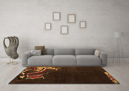 Machine Washable Oriental Orange Asian Inspired Area Rugs in a Living Room, wshabs3144org
