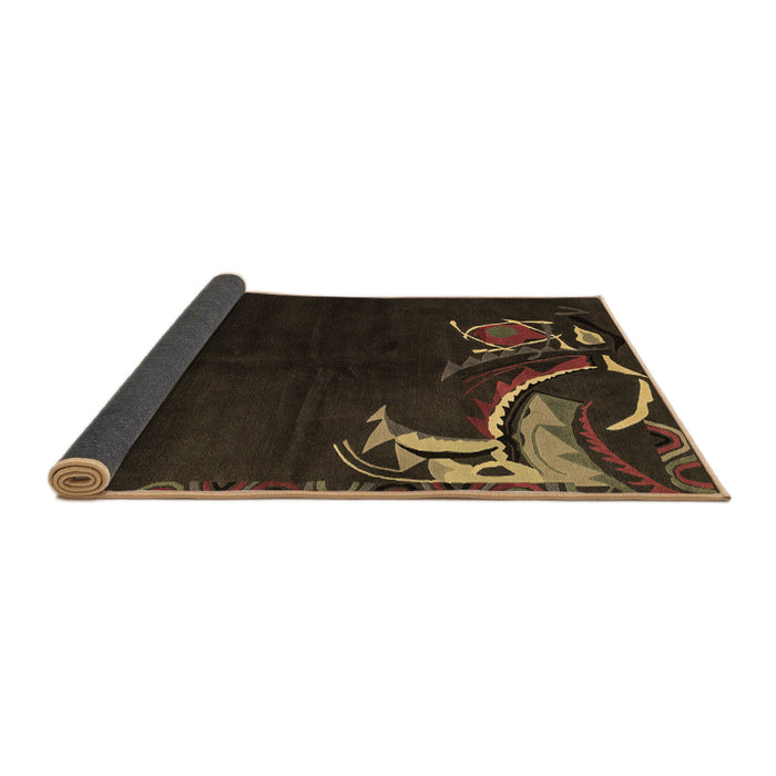 Sideview of Oriental Brown Asian Inspired Rug, abs3144brn