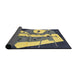 Sideview of Abstract Metallic Gold Modern Rug, abs3145