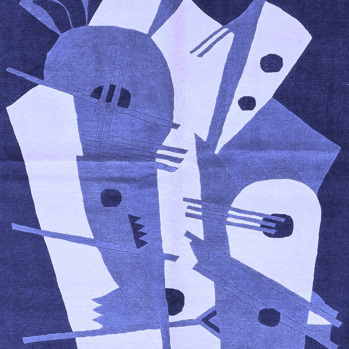 Abstract Blue Modern Rug, abs3145blu