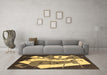 Machine Washable Abstract Brown Modern Rug in a Living Room,, wshabs3145brn