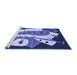 Sideview of Machine Washable Abstract Blue Modern Rug, wshabs3145blu