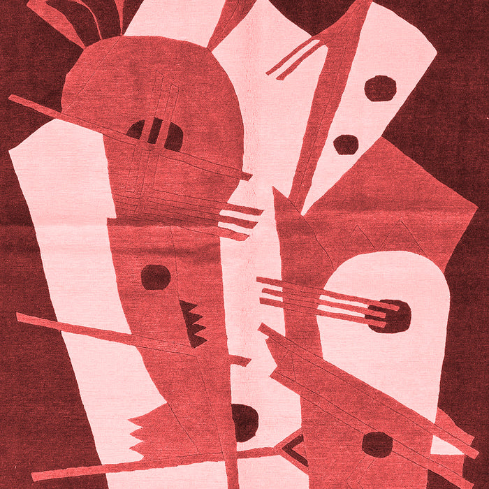 Abstract Red Modern Area Rugs