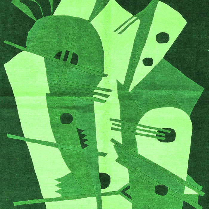 Abstract Green Modern Rug, abs3145grn