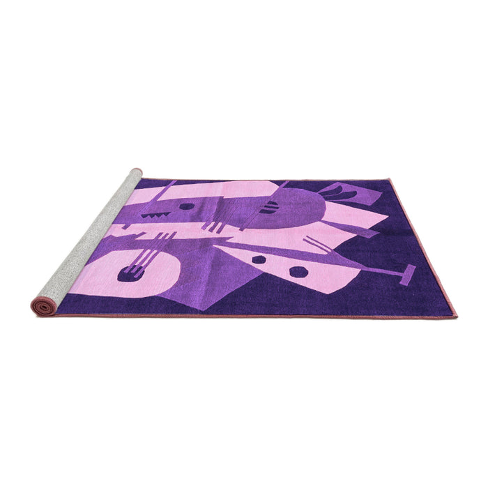 Sideview of Machine Washable Abstract Purple Modern Area Rugs, wshabs3145pur
