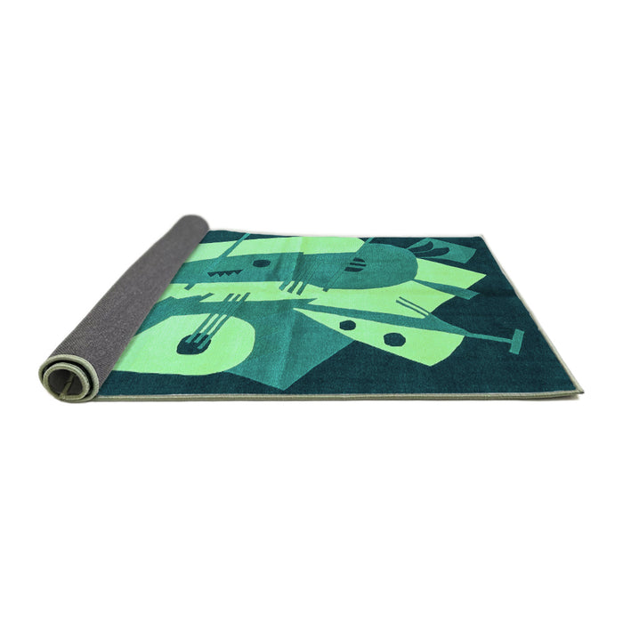 Sideview of Abstract Turquoise Modern Rug, abs3145turq