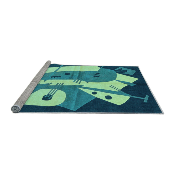 Sideview of Machine Washable Abstract Light Blue Modern Rug, wshabs3145lblu