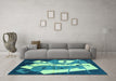 Machine Washable Abstract Light Blue Modern Rug in a Living Room, wshabs3145lblu