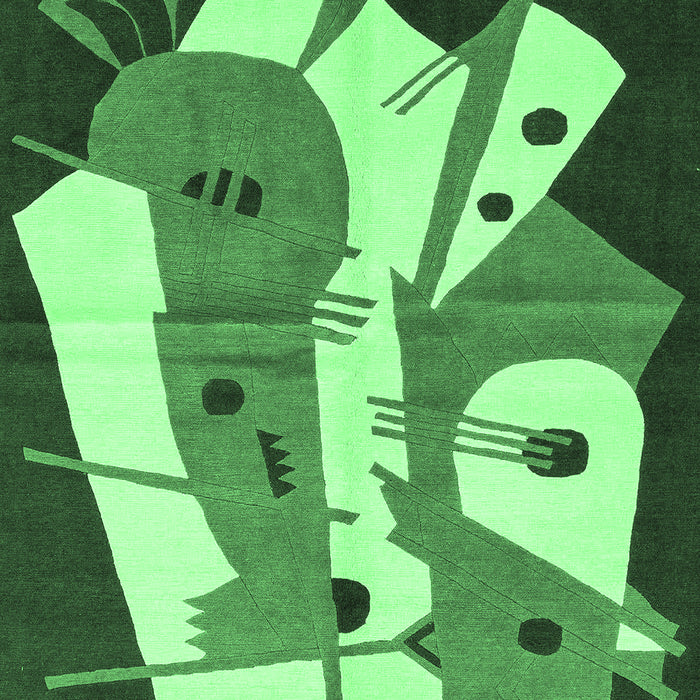 Machine Washable Abstract Emerald Green Modern Area Rugs, wshabs3145emgrn