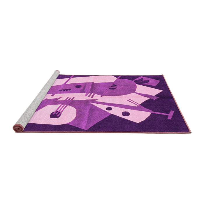 Sideview of Machine Washable Abstract Pink Modern Rug, wshabs3145pnk