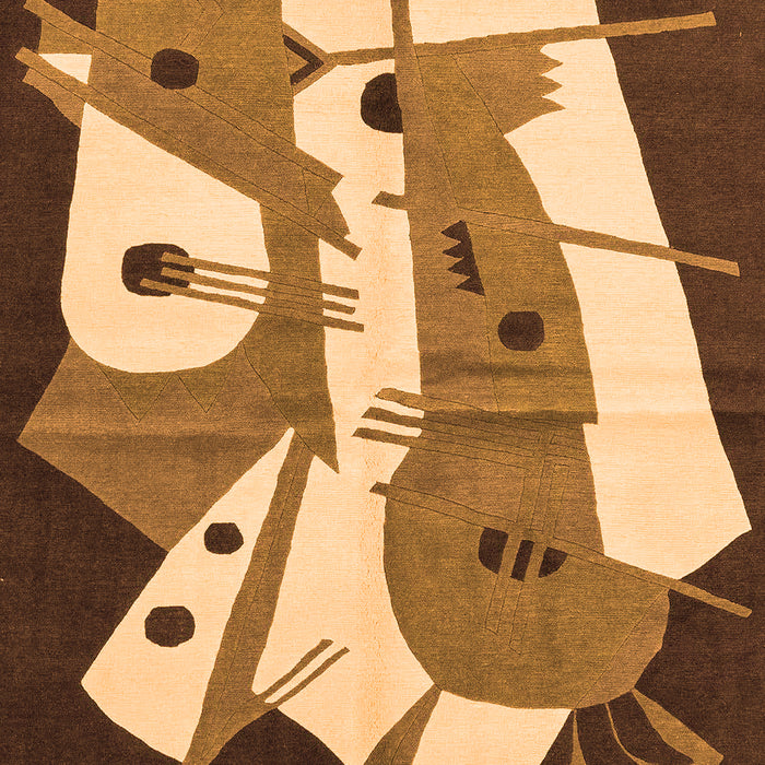 Machine Washable Abstract Orange Modern Area Rugs, wshabs3145org