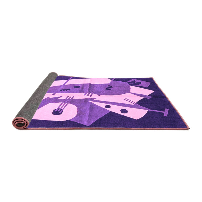 Sideview of Abstract Purple Modern Rug, abs3145pur