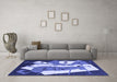 Machine Washable Abstract Blue Modern Rug in a Living Room, wshabs3145blu