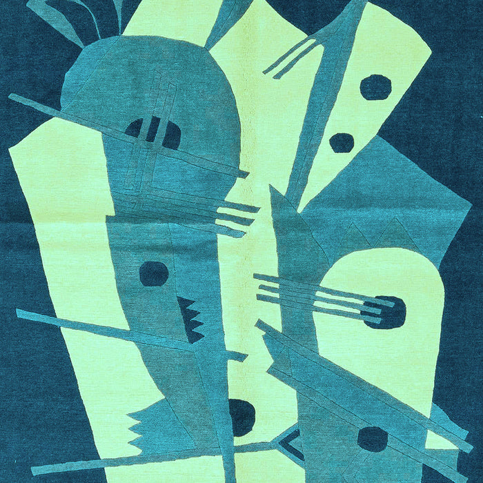 Abstract Light Blue Modern Rug, abs3145lblu