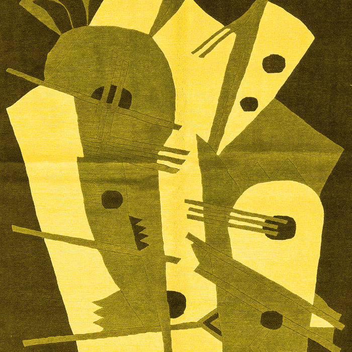 Abstract Yellow Modern Rug, abs3145yw