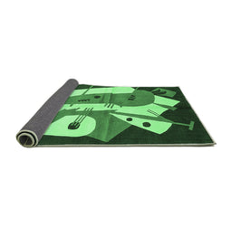 Sideview of Abstract Emerald Green Modern Rug, abs3145emgrn